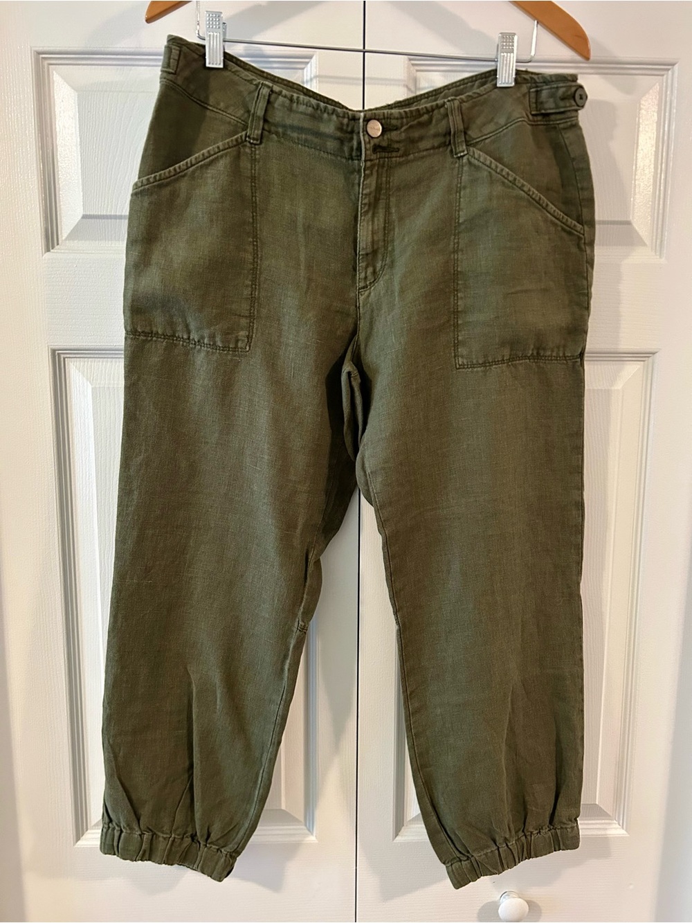 Sanctuary Olive Green Linen Jogger Pants